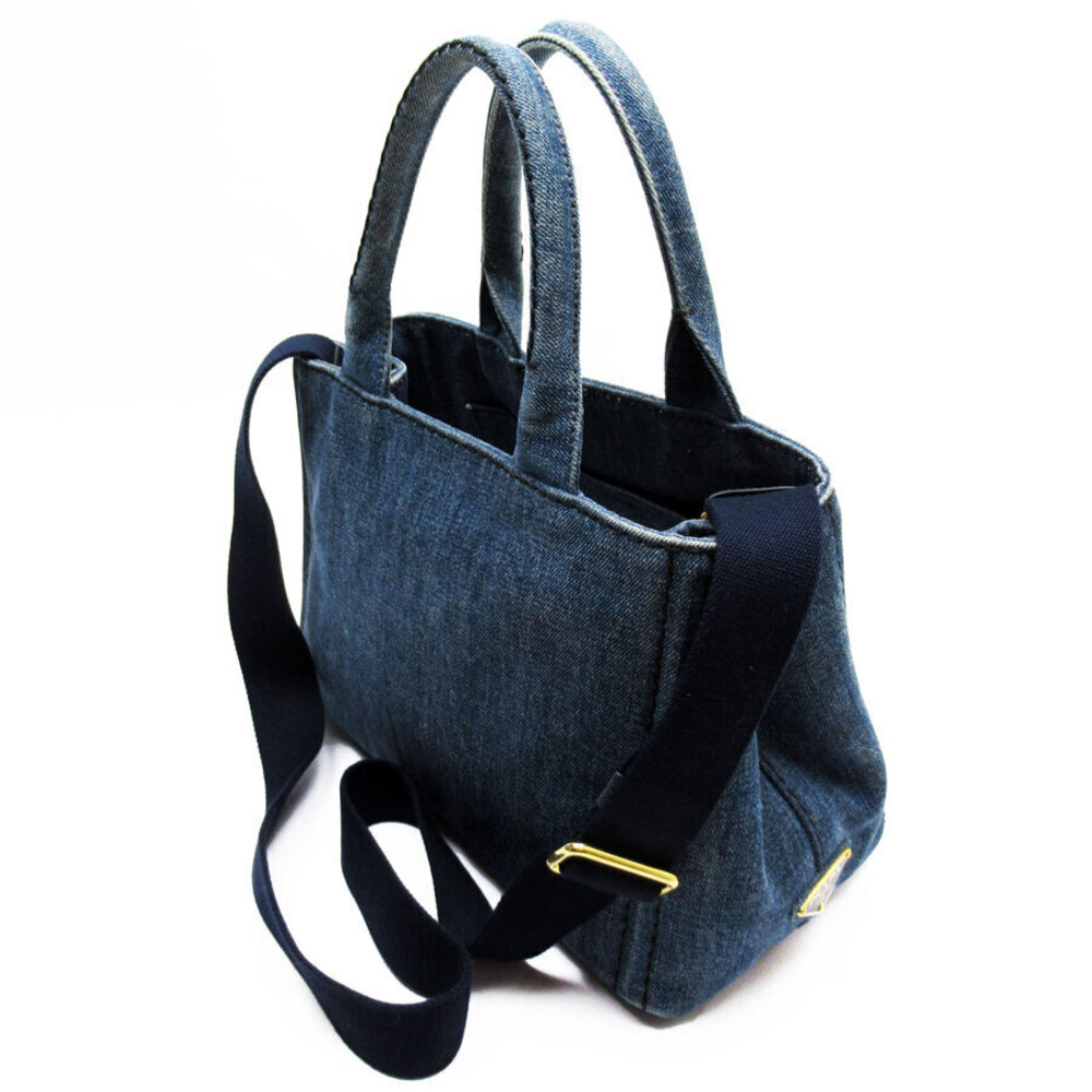 Prada Denim Bag Shoulder Canapa 2way Blue